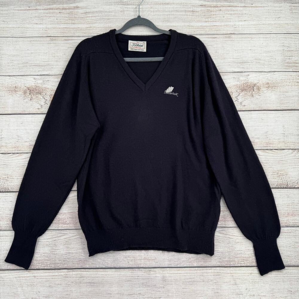 Vintage 80s Titleist V-Neck Super Soft Orion Sweater Mens XL Blue Fallbrook - Picture 1 of 12